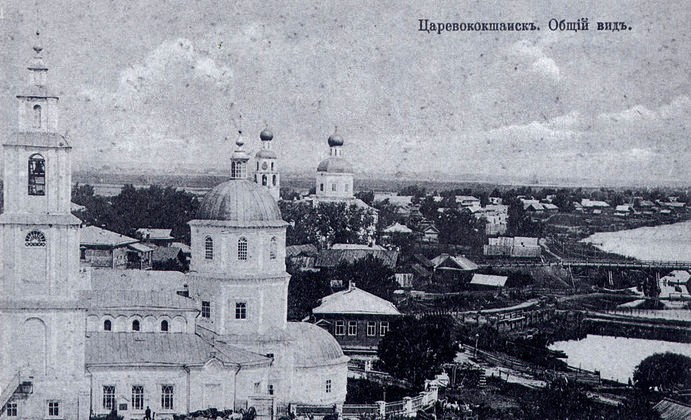 Собор Воскресения Христова (старый), Йошкар-Ола (Йошкар-Ола, город, Республика Марий Эл). архивная фотография, Почтовая открытка нач. ХХ века.