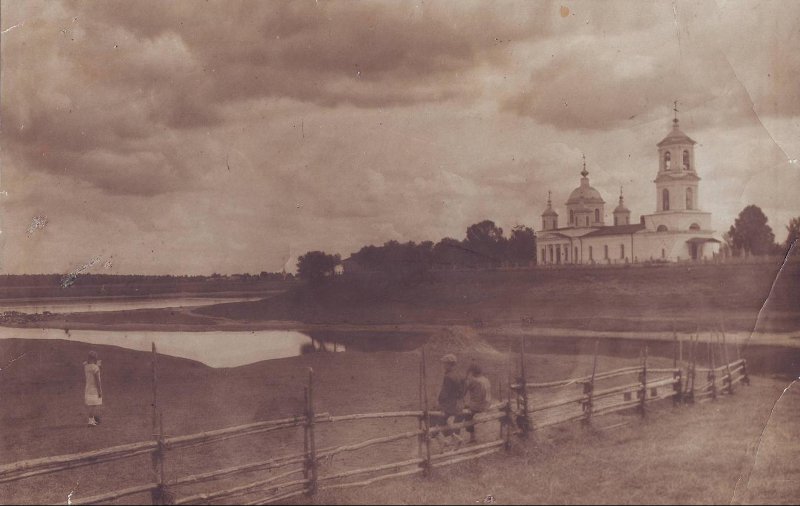 Церковь Воскресения Словущего, Воскресенское (акватория Иваньковского водохранилища) (Конаковский район, Тверская область). архивная фотография, Фото 1930 года из фондов Тверского государственного объединённого музея