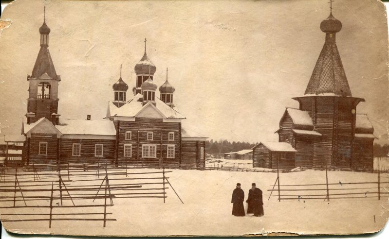 Вонга. Храмовый комплекс. Церкви Рождества Пресвятой Богородицы и Рождества Христова. архивная фотография, Фото нач. ХХ в. из фондов Орловского краеведческого музея. (ГК №26317203)