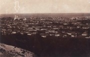 Церковь Николая Чудотворца, Храм указан стрелкой. Почтовая фотооткрытка 1900-х годов<br>, Беловодск, Беловодский район, Украина, Луганская область