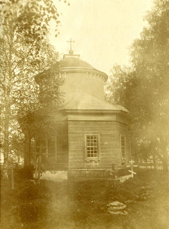 Церковь Георгия Победоносца (старая), Терьково (Бабаевский район, Вологодская область). архивная фотография, Восточная сторона. Фото Голубцова Н. Г. и Павлова А. Н. 1930 г. из фондов Череповецкого музея. (ГК № 47499881)