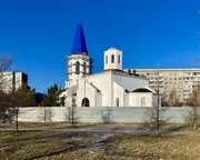 Церковь Казанской иконы Божией Матери (строящаяся), Вид со стороны Енисея<br>, Красноярск, Красноярск, город, Красноярский край