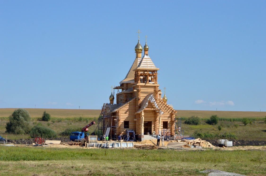 Красниково. Церковь Спаса Преображения. общий вид в ландшафте