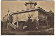 Церковь Сретения Господня, Фото 1910 - 1912 гг. Церковь слева за павильоном. ГКМФ. Саратовский областной музей краеведения<br>, Аткарск, Аткарский район, Саратовская область