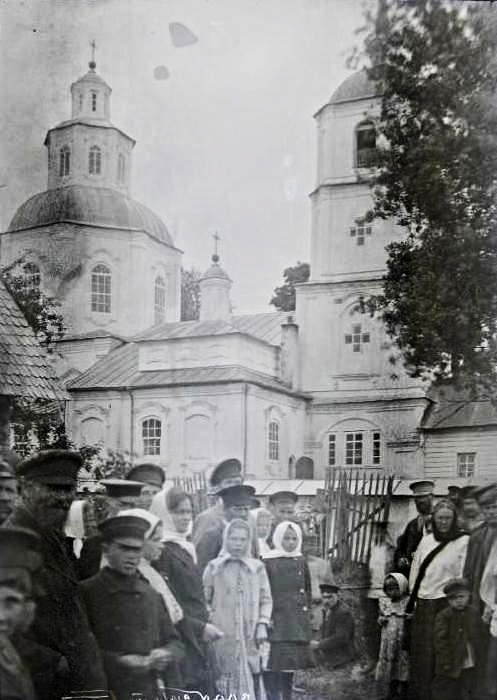 Церковь Успения Пресвятой Богородицы, Заборье (Торопецкий район, Тверская область). архивная фотография, Первая треть XX в. Вид с северо-запада. ГКМФ. ГНИМА им Щусева