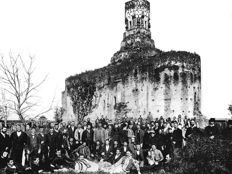 Церковь Георгия Победоносца, Бая (Сучава, Румыния). архивная фотография, Вид храма до реставрации. Фото 1890-х годов из приходского архива