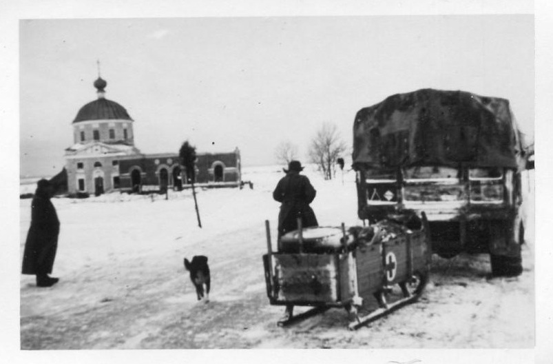 Церковь Рождества Пресвятой Богородицы, Осуйское (Ржевский район и г. Ржев, Тверская область). архивная фотография, Вид на северный фасад. Фото 1942 г. с аукциона e-bay.de