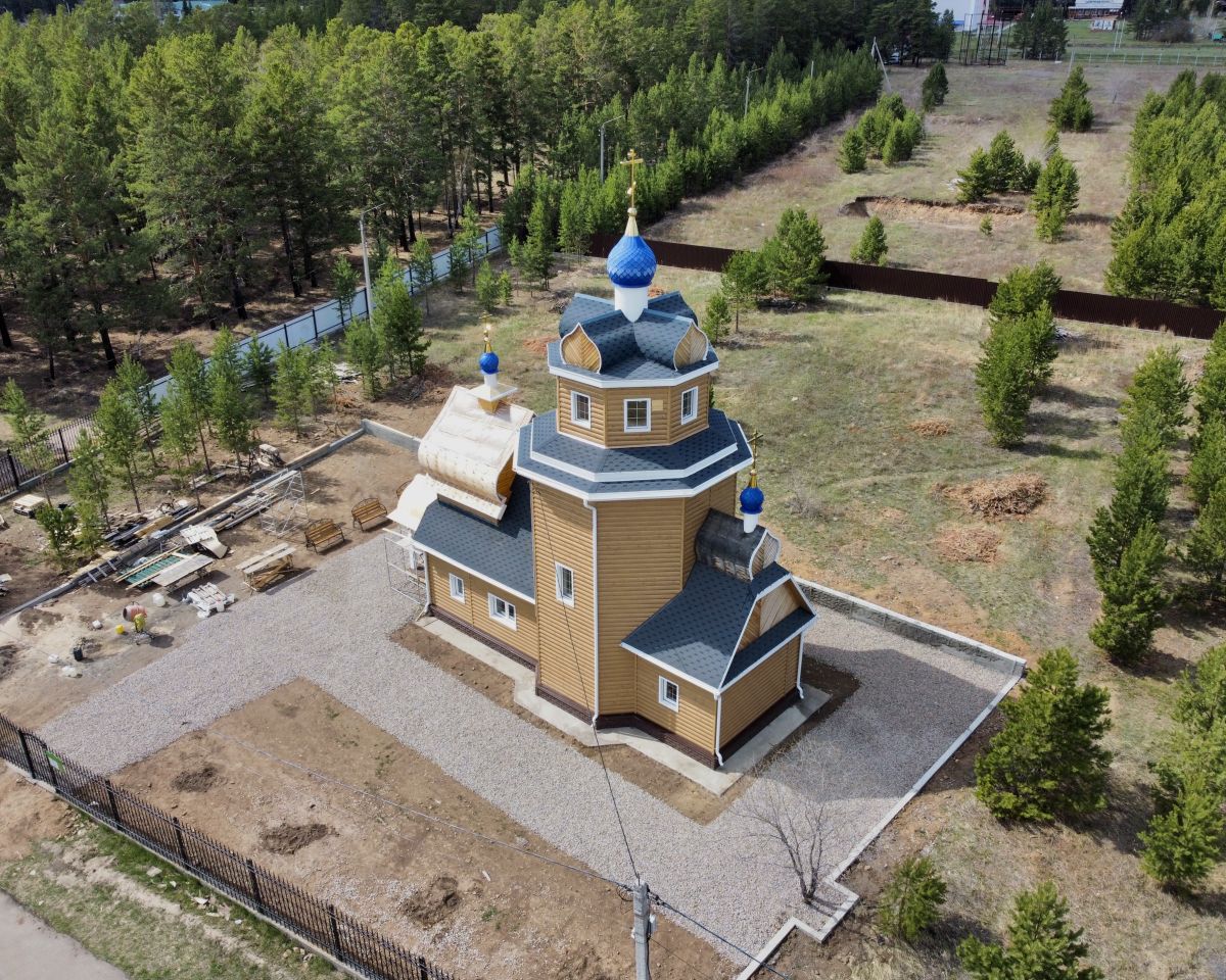 Верхняя Берёзовка. Церковь Сергия Радонежского. общий вид в ландшафте, Вид с ЮВ