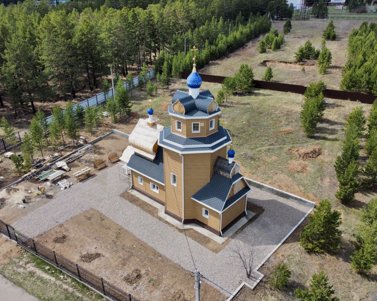 Церковь Сергия Радонежского, Верхняя Берёзовка (Улан-Удэ, город, Республика Бурятия). общий вид в ландшафте, Вид с ЮВ