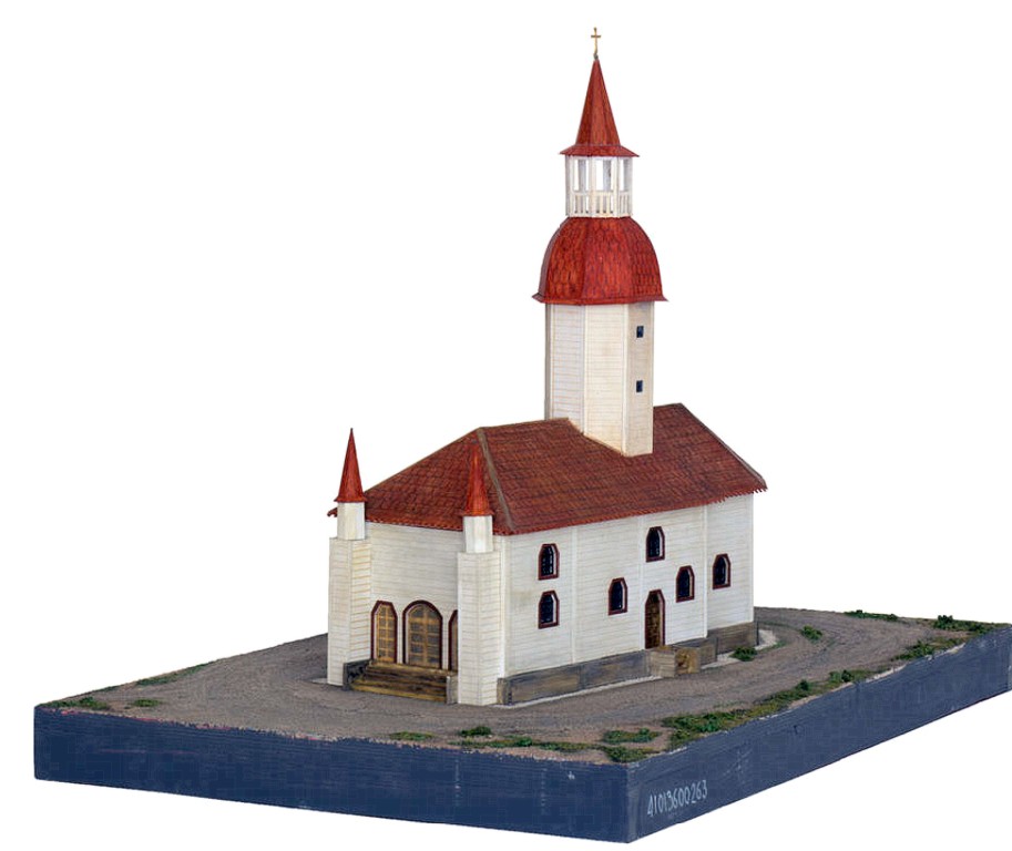 Церковь Петра и Павла (старая), Конвейер (Архангельск, город, Архангельская область). дополнительная информация, Макет церкви по рисунку 1745 г. Архангельский краеведческий музей.