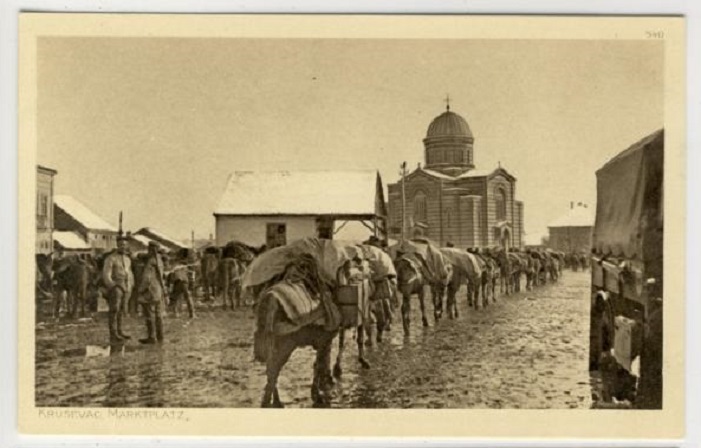 Собор Георгия Победоносца, Крушевац (Расинский округ, Сербия). архивная фотография, Тиражная почтовая открытка 1916 г. 