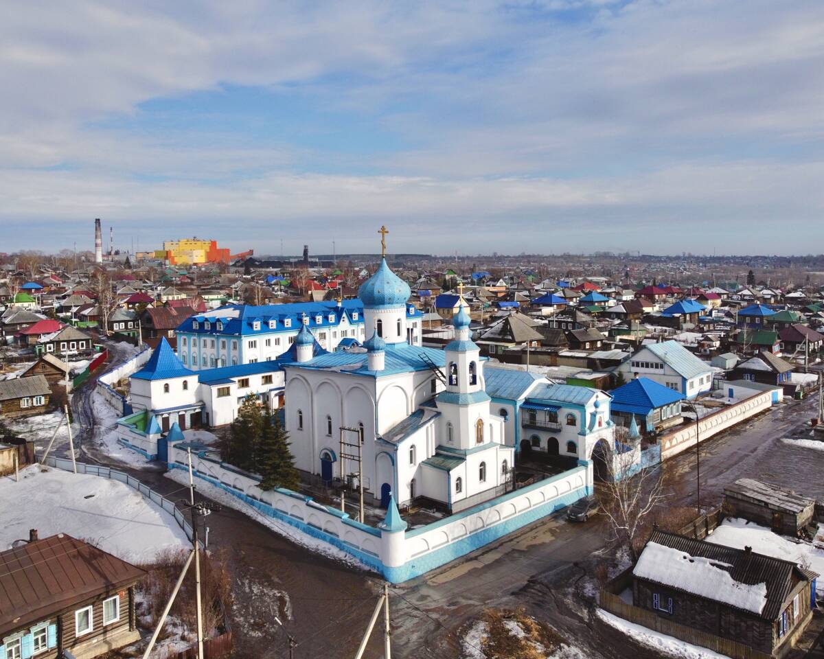 Серафимо-Покровский женский монастырь, Ленинск-Кузнецкий (Ленинск-Кузнецкий район и г. Ленинск-Кузнецкий, Кемеровская область). фасады, Вид с востока
