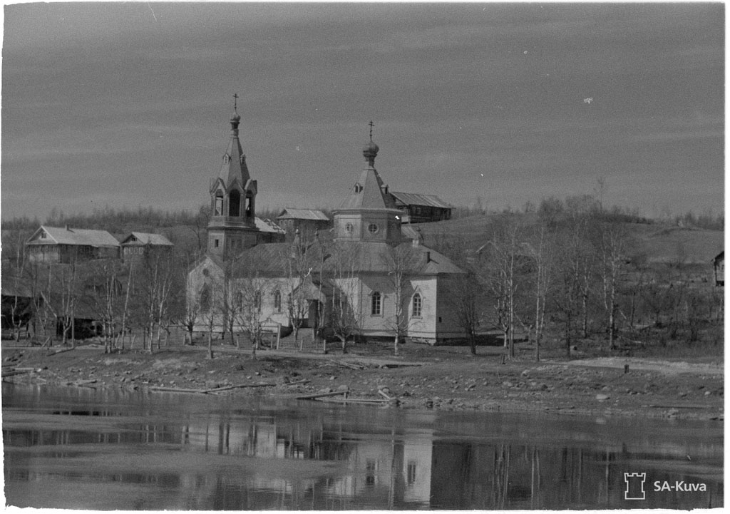 Церковь Александра Невского, Мятусово (Подпорожский район, Ленинградская область). архивная фотография, Фото из SA-kuva (военного архива Финляндии), №87993. 1942-1944. http://sa-kuva.fi/ 