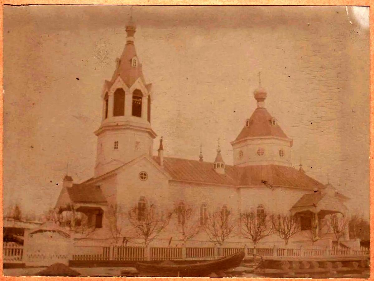 фото до 1917 года из альбома Новожилова Василия Александровича - начальника 2-ой судоходной дистанции Мариинского пути., архивная фотография. Церковь Александра Невского, Мятусово (акватория Верхнесвирского водохранилища) (Подпорожский район, Ленинградская область)