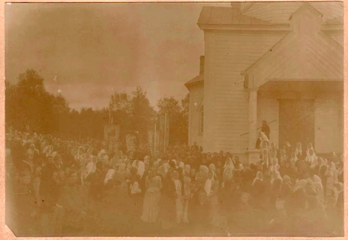 фото до 1917 года из альбома Новожилова Василия Александровича - начальника 2-ой судоходной дистанции Мариинского пути., архивная фотография. Церковь Александра Невского, Мятусово (акватория Верхнесвирского водохранилища) (Подпорожский район, Ленинградская область)
