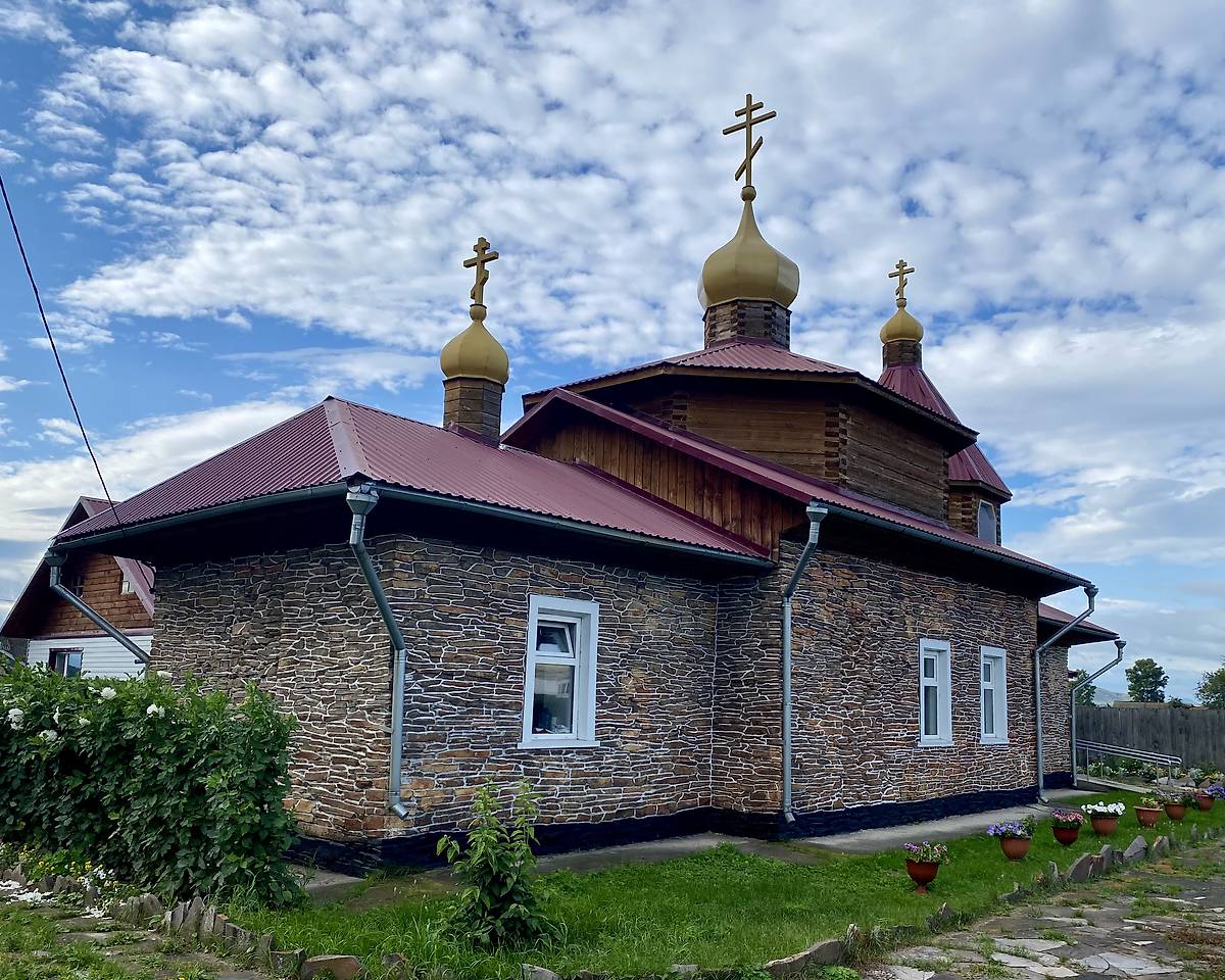 Вид с СВ, фасады. Церковь Воздвижения Креста Господня, Апчинаев (Аскизский район, Республика Хакасия)