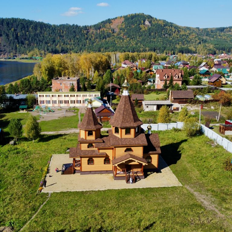 Скит Иоанна Милостивого. Церковь Таисии Египетской, Манский (Дивногорск, город, Красноярский край). общий вид в ландшафте, С высоты вид с юга