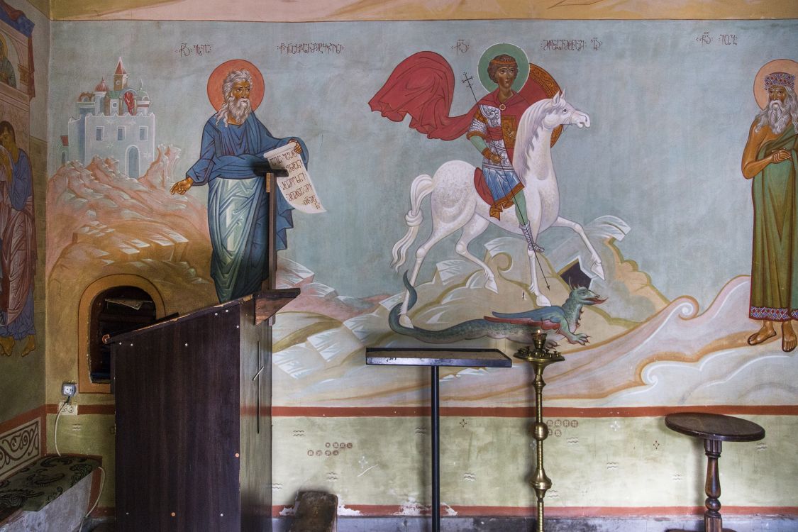 Козифский Введенский мужской монастырь. Церковь Георгия Победоносца, Козифа (Козипа) (Шида-Картли, Грузия). интерьер и убранство, ц.Св.Георгия была расписана в XXI в. греческими мастерами