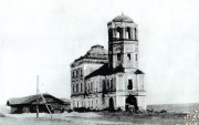 Церковь Успения Пресвятой Богородицы, Старая Успенская церковь с нижним храмом Сергия Радонежского. Фото с информационного стенда временной церкви в Шихобалово<br>, Шихобалово, Юрьев-Польский район, Владимирская область