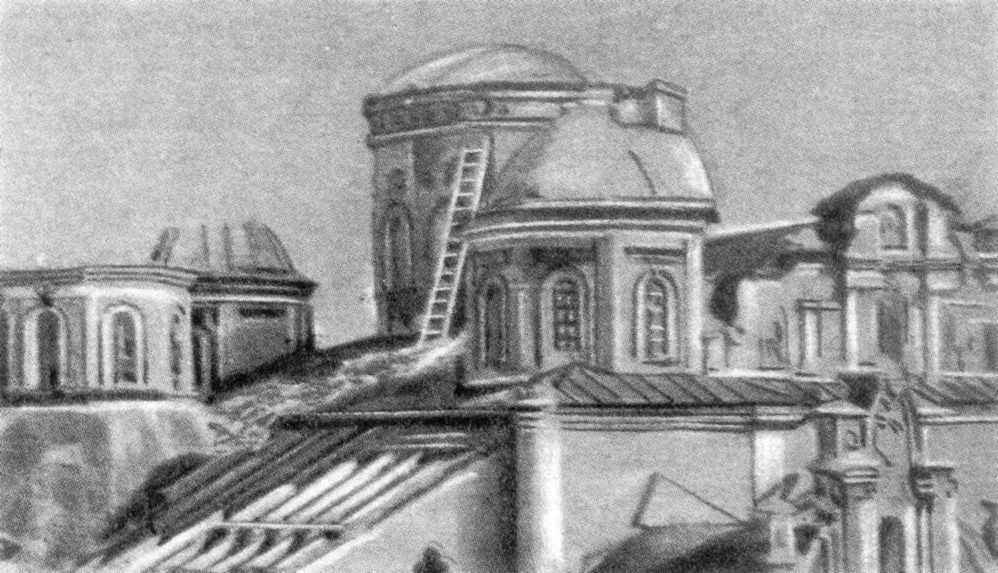Михайловский Златоверхий монастырь. Собор Михаила Архангела (старый), Старый Киев (Шевченковский район, Украина, г. Киев). архивная фотография, Верхи во время разрушения, 1937 г. Источник: «Свод памятников истории и культуры Украины». – К. 1999 г., т. 1 (Киев)