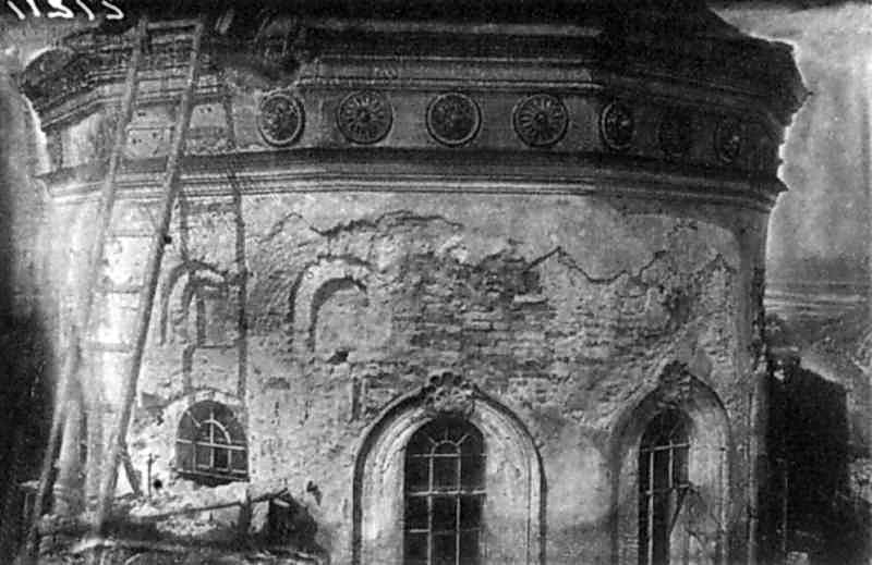 Михайловский Златоверхий монастырь. Собор Михаила Архангела (старый), Старый Киев (Шевченковский район, Украина, г. Киев). архивная фотография, Центральный барабан, 1935 г.