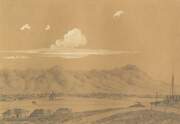 Церковь Николая Чудотворца, Рисунок томского художника П.М. Кошарова (1857). Городская площадь в Копале с первой Николаевской церковью<br>, Капал, Жетысуская область, Казахстан