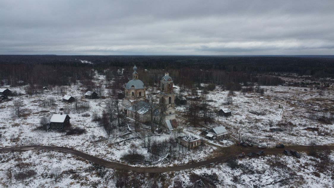 Церковь Илии Пророка, Ильинское (Парфеньевский район, Костромская область). общий вид в ландшафте