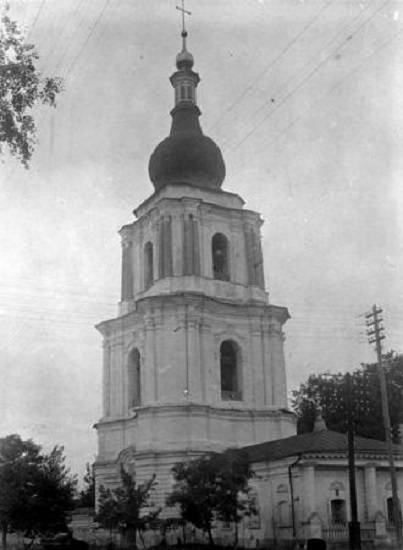 Вознесенский мужской монастырь. Колокольня, Переяслав (Бориспольский район, Украина, Киевская область). архивная фотография, Колокольня собора. Фото 1920-х годов из приходского архива