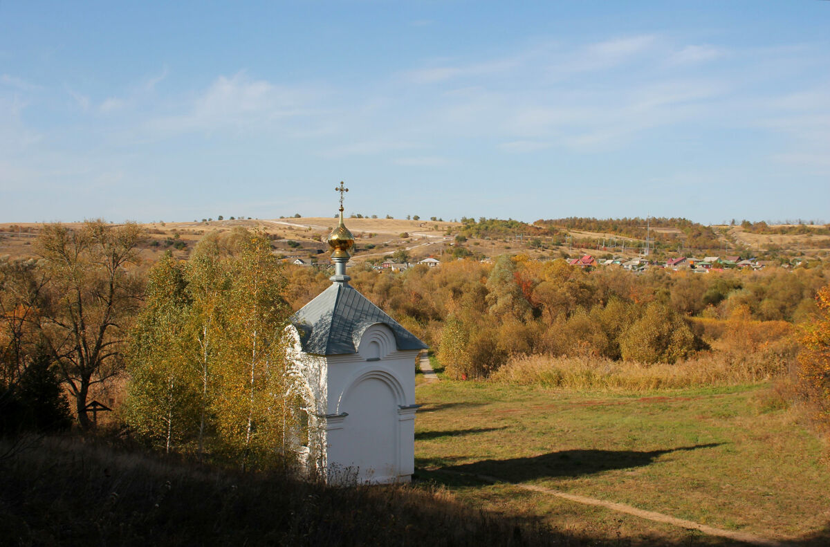 Часовня Авраама праотца у Авраамовского источника, Лиски, село (Лискинский район, Воронежская область). общий вид в ландшафте