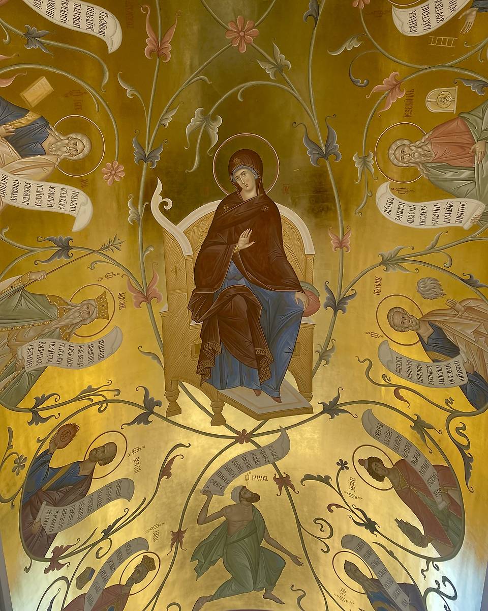 Свод арки , дополнительная информация. Воскресенский Новодевичий монастырь. Церковь Положения Пояса Пресвятой Богородицы в колокольне, Московский район (Санкт-Петербург, г. Санкт-Петербург)