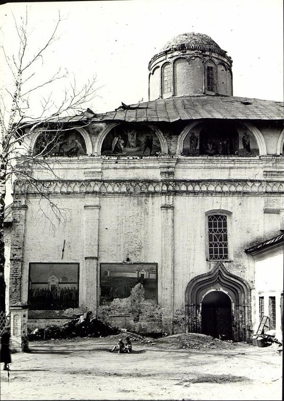 Покровский монастырь (акватория Угличского водохранилища). Покровский Паисьев Угличский мужской монастырь. Собор Покрова Пресвятой Богородицы. архивная фотография, Вид с севера. Фото 1920-1930-х гг. из фондов Московского историко-архитектурного и природно-ландшафтного музея-заповедника. (ГК № 35353858)