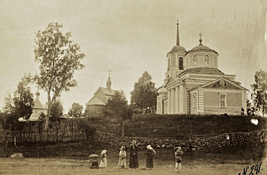 Храмовый комплекс. Церкви Николая Чудотворца и Покрова Пресвятой Богородицы, Короцко (Валдайский район, Новгородская область). архивная фотография, Фото 1893 г. ГКМФ (№ 29612253). Российский этнографический музей