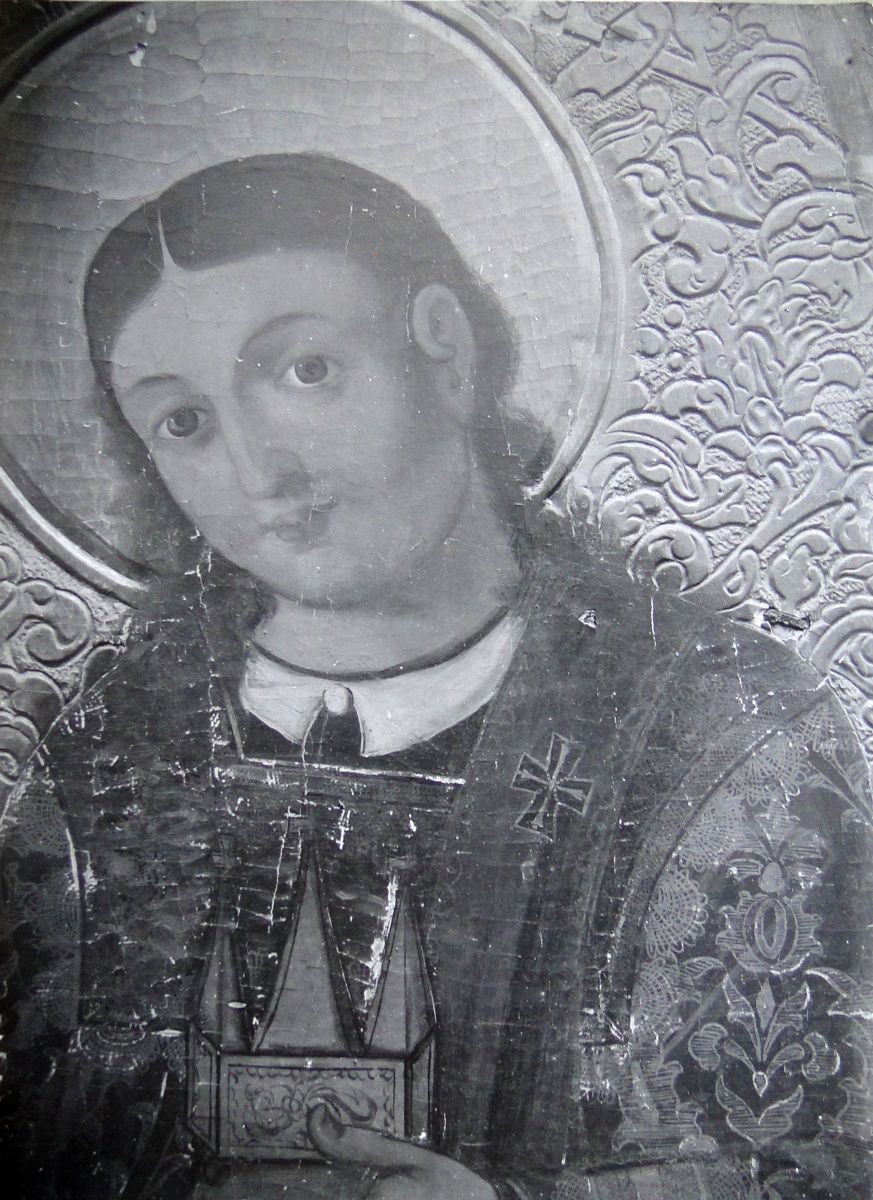Церковь Михаила Архангела, Бездрик (Сумской район, Украина, Сумская область). архивная фотография, Храмовая икона Архангела Михаила. Фото С.А. Таранушенко, 1927 г. Адрес хранения Институт рукописи Национальной библиотеки Украины имени В.И. Вернадского