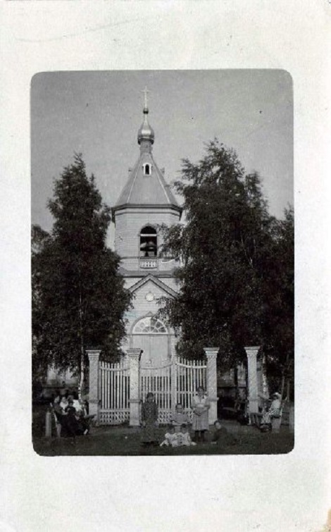 Церковь Казанской иконы Божией Матери, Смерди (Лужский район, Ленинградская область). архивная фотография, Почтовая фотооткрытка 1900-х годов