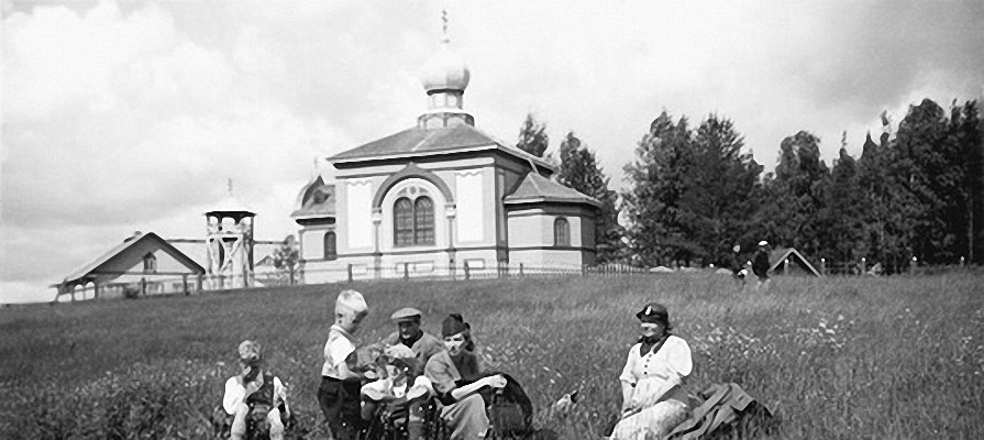 Церковь Петра и Павла, Каратсалми, урочище (Суоярвский район, Республика Карелия). архивная фотография, Старинное фото из частного архива