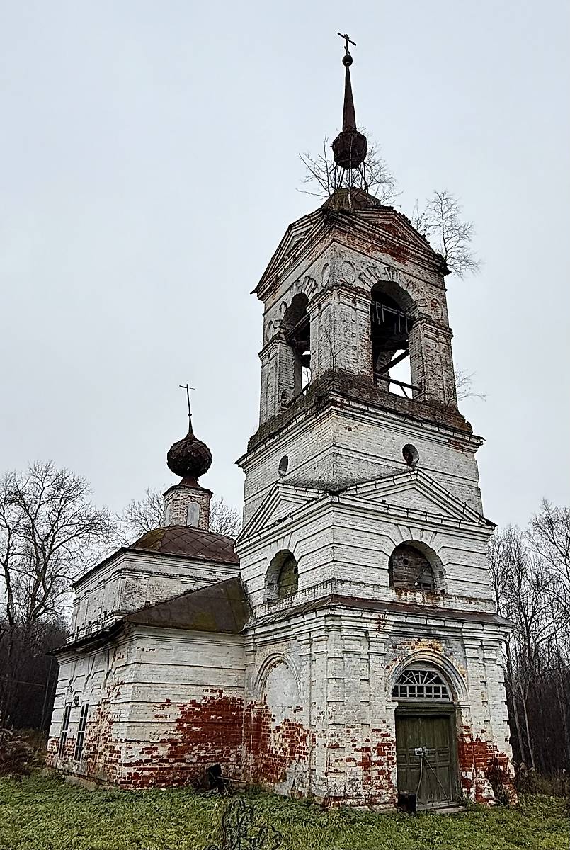 Вид с северо-запада, фасады. Церковь Воскресения Христова, Фёдорово (Костромской район, Костромская область)