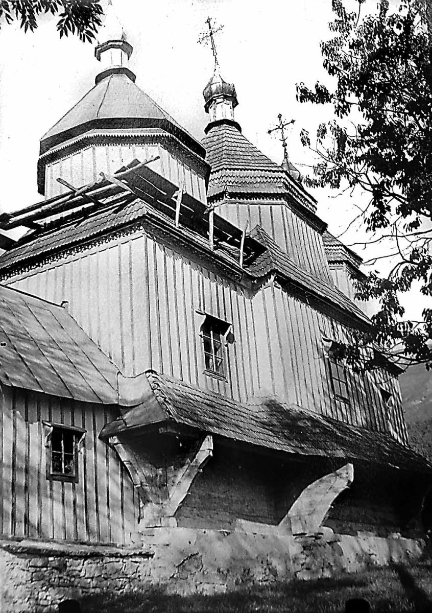 Церковь Онуфрия Великого, Горячинцы (акватория Днестровского водохранилища) (Каменец-Подольский район, Украина, Хмельницкая область). архивная фотография, Фото 1930 года. Автор П. Жолтовский