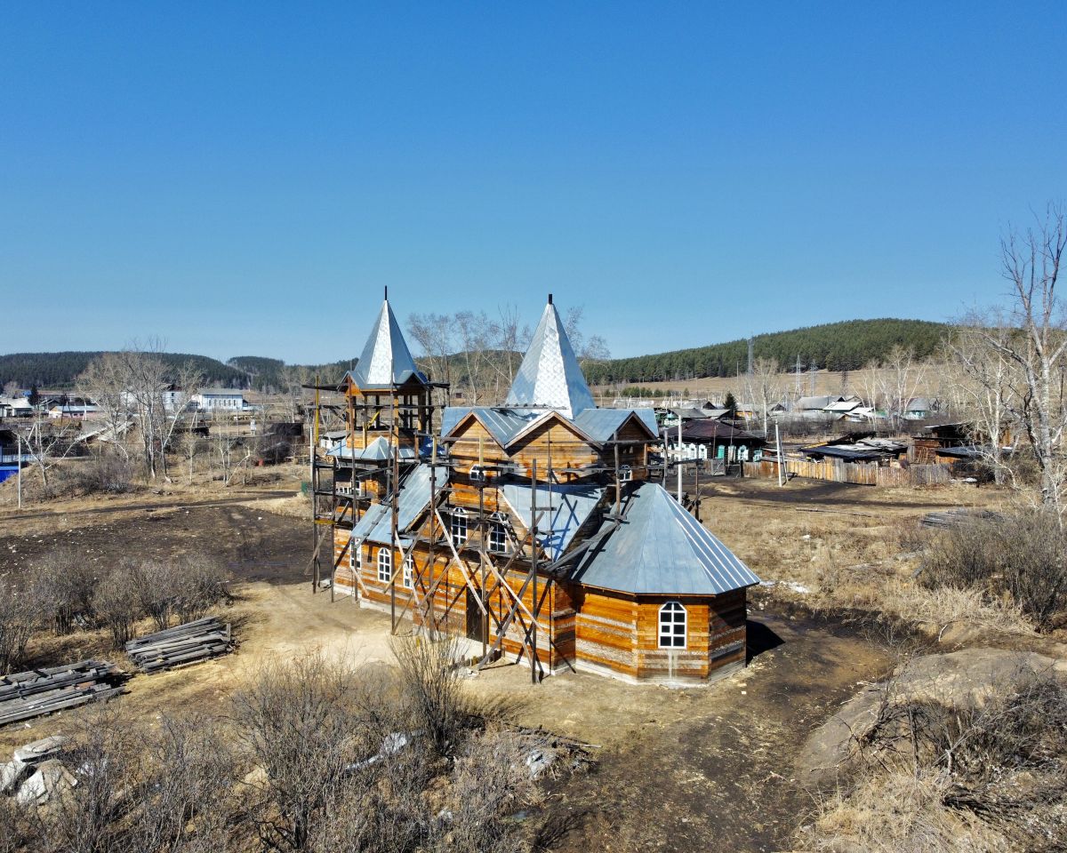 Верхний Булай. Церковь Спаса Преображения (строится). общий вид в ландшафте, Вид с ЮВ