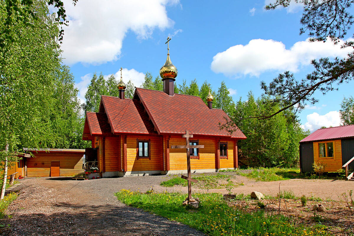 Церковь Бориса и Глеба, Мертуть, СНТ (Всеволожский район, Ленинградская область). общий вид в ландшафте