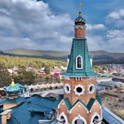 Атамановский Всехсвятский женский монастырь. Церковь Всех Святых, в земле Российской просиявших, Купола храма<br>, Атамановка, Читинский район, Забайкальский край