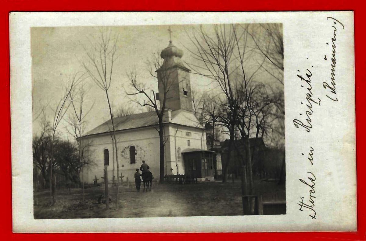 Церковь Михаила и Гавриила Архангелов, Милковул (Рисипици) (Вранча, Румыния). архивная фотография, Почтовая фотооткрытка 1916 г.