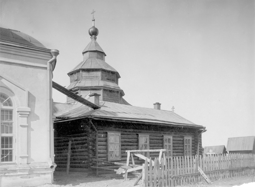 Храмовый комплекс. Старая и новая церкви Успения Пресвятой Богородицы, Чудь (Навашинский район, Нижегородская область). архивная фотография, Фото 1912 гг. из коллекции ГНИМА. (ГК №16717581)