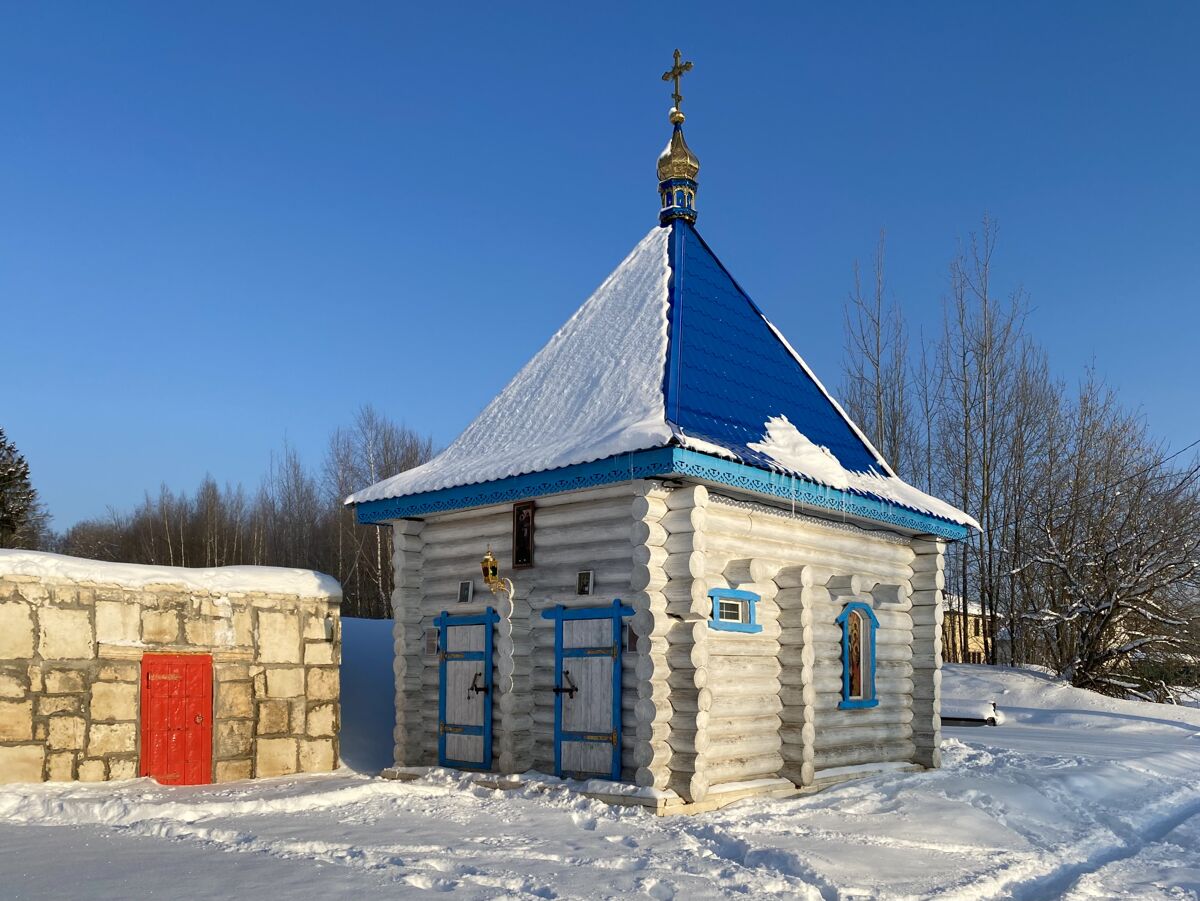 Часовня-купальня Боголюбской иконы Божией Матери при Спасской церкви, Солнечногорск (Солнечногорский городской округ, Московская область). фасады, Вид с юга