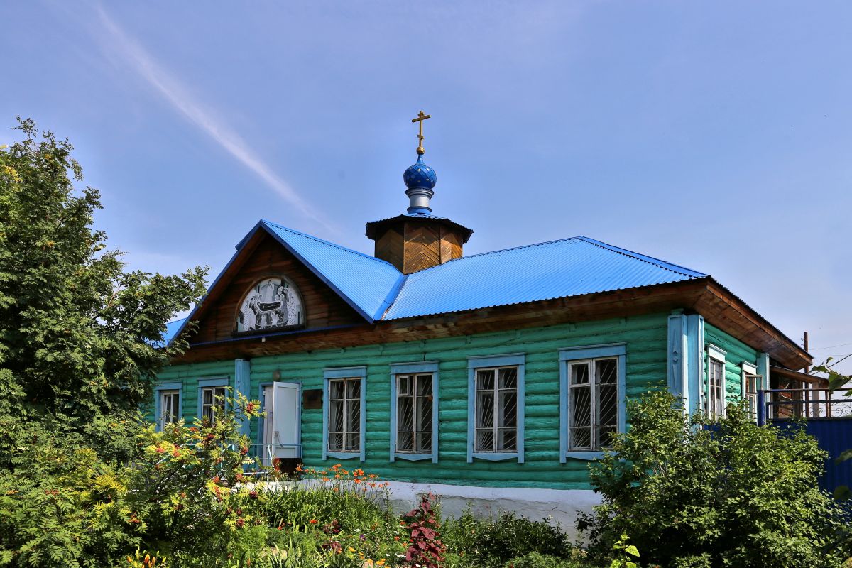 Церковь Успения Пресвятой Богородицы (временная), Большеречье (Большереченский район, Омская область). фасады, Вид с запада