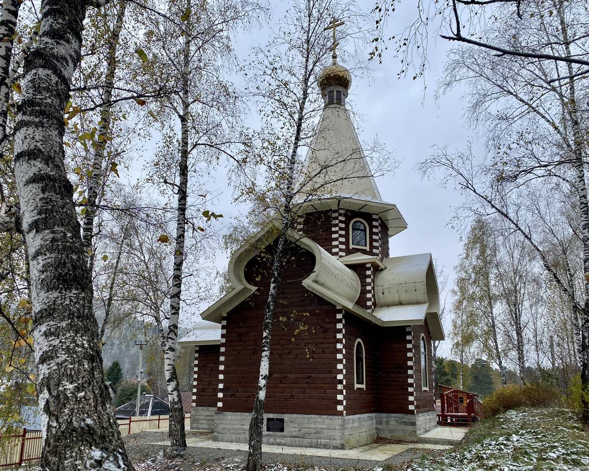 Вид с СВ, фасады. Церковь Илии Пророка, Соузга (Майминский район, Республика Алтай)