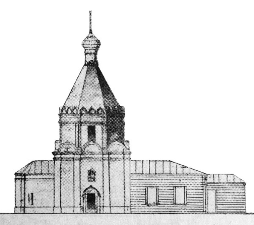 Церковь Преображения Господня (Андрея Стратилата) бывшего Спасо-Преображенского монастыря, Митино (Северо-Западный административный округ (СЗАО), г. Москва). графика, Чертёж храма