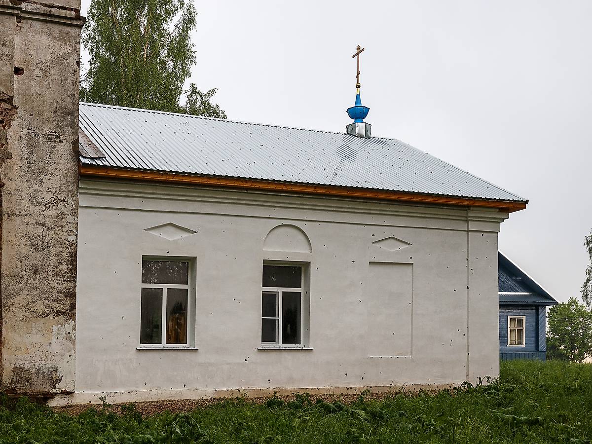 Северный фасад трапезной, фасады. Церковь Усекновения главы Иоанна Предтечи, Косково (Брейтовский район, Ярославская область)