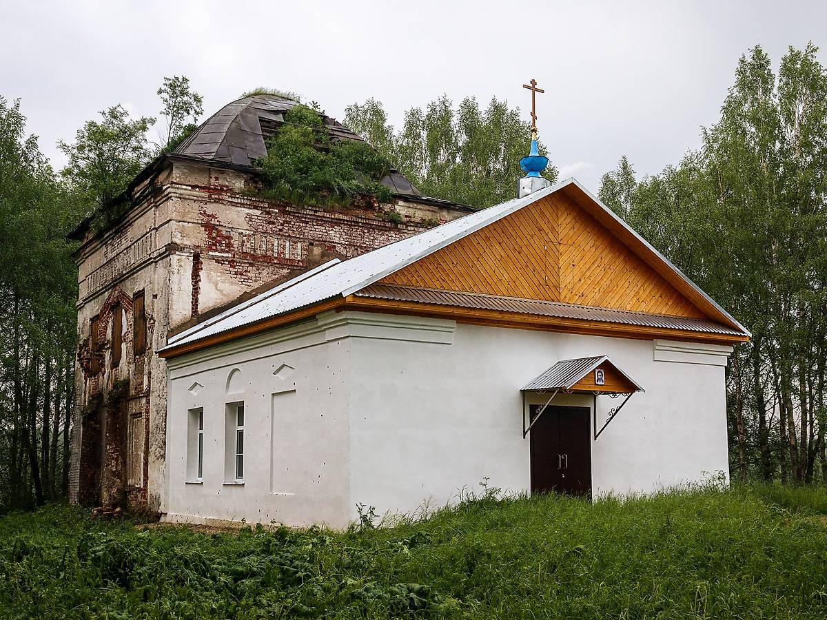 Вид с северо-запада, фасады. Церковь Усекновения главы Иоанна Предтечи, Косково (Брейтовский район, Ярославская область)