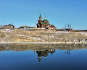 Церковь Иоанна Предтечи (новая), Вид с Ангары<br>, Буреть, Боханский район, Иркутская область