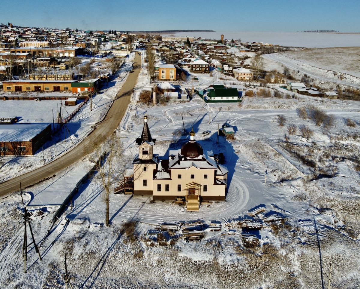 Церковь Илии Пророка (строящаяся), Бохан (Боханский район, Иркутская область). общий вид в ландшафте